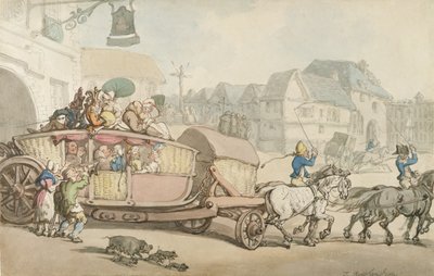 The Paris Diligence by Thomas Rowlandson